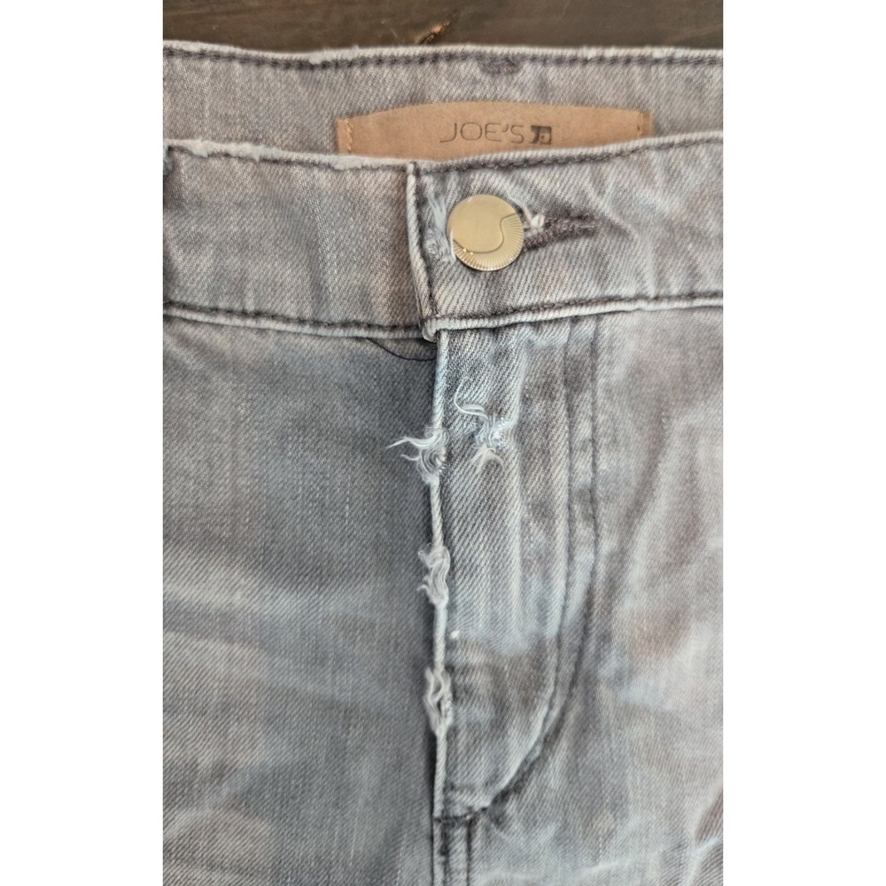 Retro Y2K Joe's Jeans Gabrielle Distressed Grey Jeans Cut Off Shorts Size 28 - Picture 3 of 11